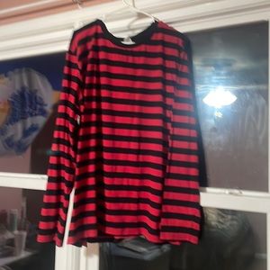 Red and black striped shirt